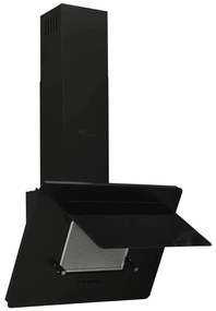 Exaustor de parede 60 cm aço inoxidável e vidro temperado preto
