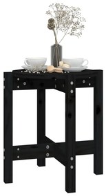 Mesa de centro Ø 42,5x45 cm madeira de pinho maciça preto