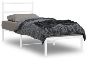 355404 vidaXL Estrutura de cama com cabeceira 75x190 cm metal branco