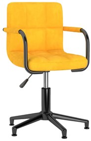 vidaXL Cadeira de escritório giratória veludo amarelo mostarda