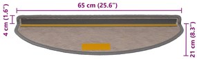 Tapetes escada adesivos aspeto sisal 30 pcs 65x21x4cm platina