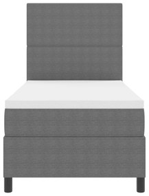 Cama Box Spring com Colchão Cinza Claro em Tecido de Corduroy para Sol