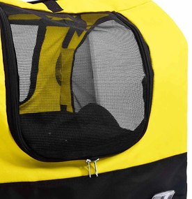 Reboque bicicletas/carrinho para animais 2-em-1 amarelo/preto
