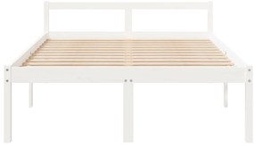 Cama de casal para idosos 135x190 cm pinho maciço branco