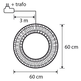 Luz pendente de Natal Coroa Prateada 60cm incl. LED IP44 - Nawa