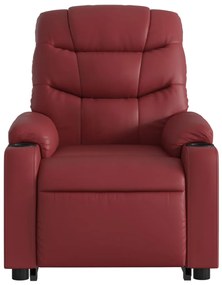 Poltrona massagens reclinável couro artificial vermelho tinto