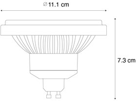 Lâmpada LED regulável GU10 111mm 10.5W 770lm 3000K