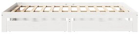 Estrutura de cama com gavetas 160x200 cm pinho maciço branco