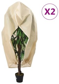 vidaXL Coberturas para plantas com fecho 2 pcs 70 g/m² 1,55x1,55 m