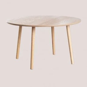 Mesa De Centro Redonda Ø80 Cm Em Madeira Docc Madeira Natural - Sklum