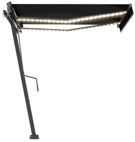 Toldo retrátil manual com LED 300x250 cm antracite