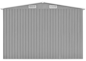 Abrigo de jardim 257x580x181 cm metal cinzento