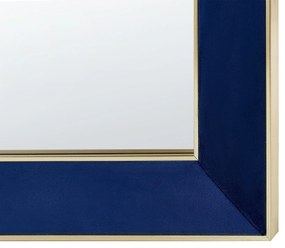Espelho de parede com moldura em veludo azul 50 x 70 cm LAUTREC Beliani