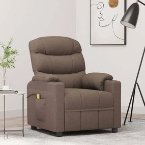 Poltrona de massagens tecido cinza-acastanhado