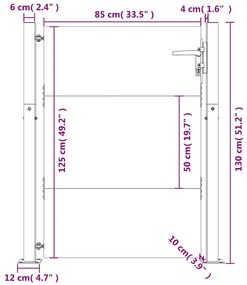 Portão de jardim 105x130 cm aço corten