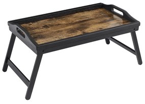 Mesa de bandeja para cama SONGMICS com pernas dobráveis de bambu, bandeja de café da manhã para sofá, cama, bandeja para servir lanches com ranhura para celular e tablet, mesa para laptop, marrom rústico LLD106B01