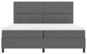 Cama Box com Colchão e LED - Cinza Escuro 200 x 200 cm de Tecido