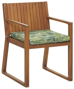 Cadeira de jardim com almofada padrão de folha verde SASSARI Beliani