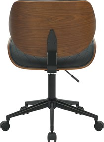 Cadeira de Escritório Couro sintético nogueira e preto