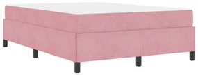 Estrutura da Cama Outros Rosa e branco 140 x 190 cm Veludo