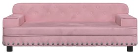 Sofá infantil 90x53x30 cm veludo rosa