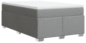 Cama com molas/colchão 120x200 cm tecido cinza-claro