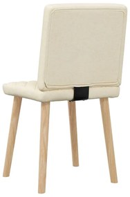Cadeiras de jantar 2 pcs tecido cor creme