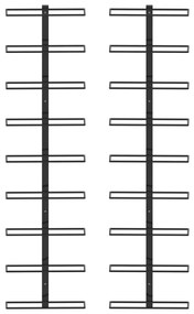 Garrafeiras de parede para 18 garrafas 2 pcs ferro preto