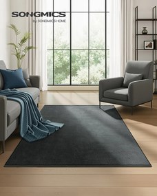 Tapete para sala de estar 140 x 200 cm cinza antracite