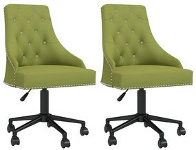 vidaXL Cadeiras de jantar giratórias 2 pcs veludo verde-claro