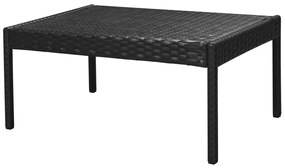 6 pcs conjunto lounge de jardim c/ almofadões vime PE preto