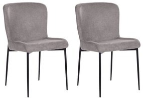 Conjunto de 2 cadeiras de jantar em tecido cinzento escuro ADA Beliani