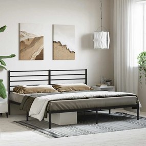 Estrutura de cama com cabeceira 183x213 cm metal preto