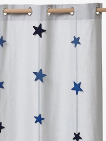 Cortina tema Explorador, para menino cinzento / estrelas