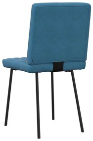 Cadeiras de jantar 6 pcs veludo azul