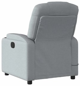 Poltrona de massagens reclinável tecido cinzento-claro