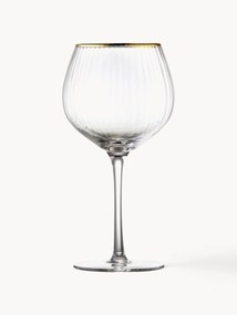 Copos de vinho artesanais com forma esférica e estrutura canelada Palermo, 4 uni.