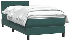 Cama com molas/colchão verde-escuro 80x210 cm veludo