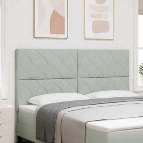 vidaXL Cabeceira com Design de Blocos de Diamante – 180cm em Veludo Cinza Claro