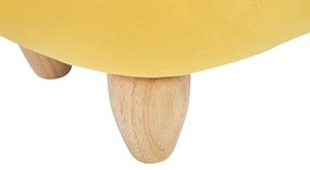 Tamborete em veludo amarelo GIRAFFE Beliani