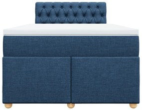 Cama boxspring com colchão 120x190 cm tecido azul