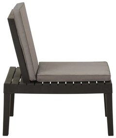 Cadeira lounge de jardim com almofadão plástico cinzento
