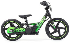 Bicicleta eléctrica para crianças RIRIBIKE RTX6 24V (16"), Batería de litio, Motor de 250W, travão de disco Verde