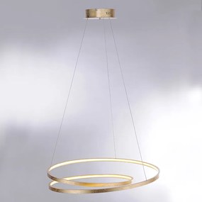 Candeeiro de suspensão de design dourado de 72 cm com LED regulável - Rowan Design