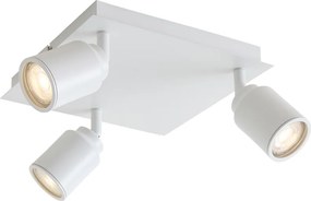 Foco de teto moderno branco quadrado 3 luzes IP44 - Ducha