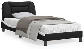 vidaXL Estrutura de cama c/ cabeceira couro artificial 90x190cm