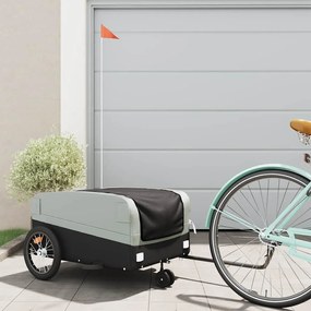 Reboque para bicicleta 45 kg ferro preto e cinza