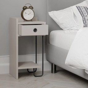 Mesa de Cabeceira Sirius Left – Light Mocha – 32x61x30 cm