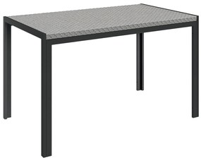 Mesa de Refeição para Jardim em Vime Sintético Mesa de Exterior com Es