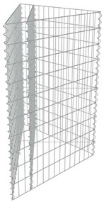 Canteiro elevado/cesto gabião 75x75x50 cm aço galvanizado